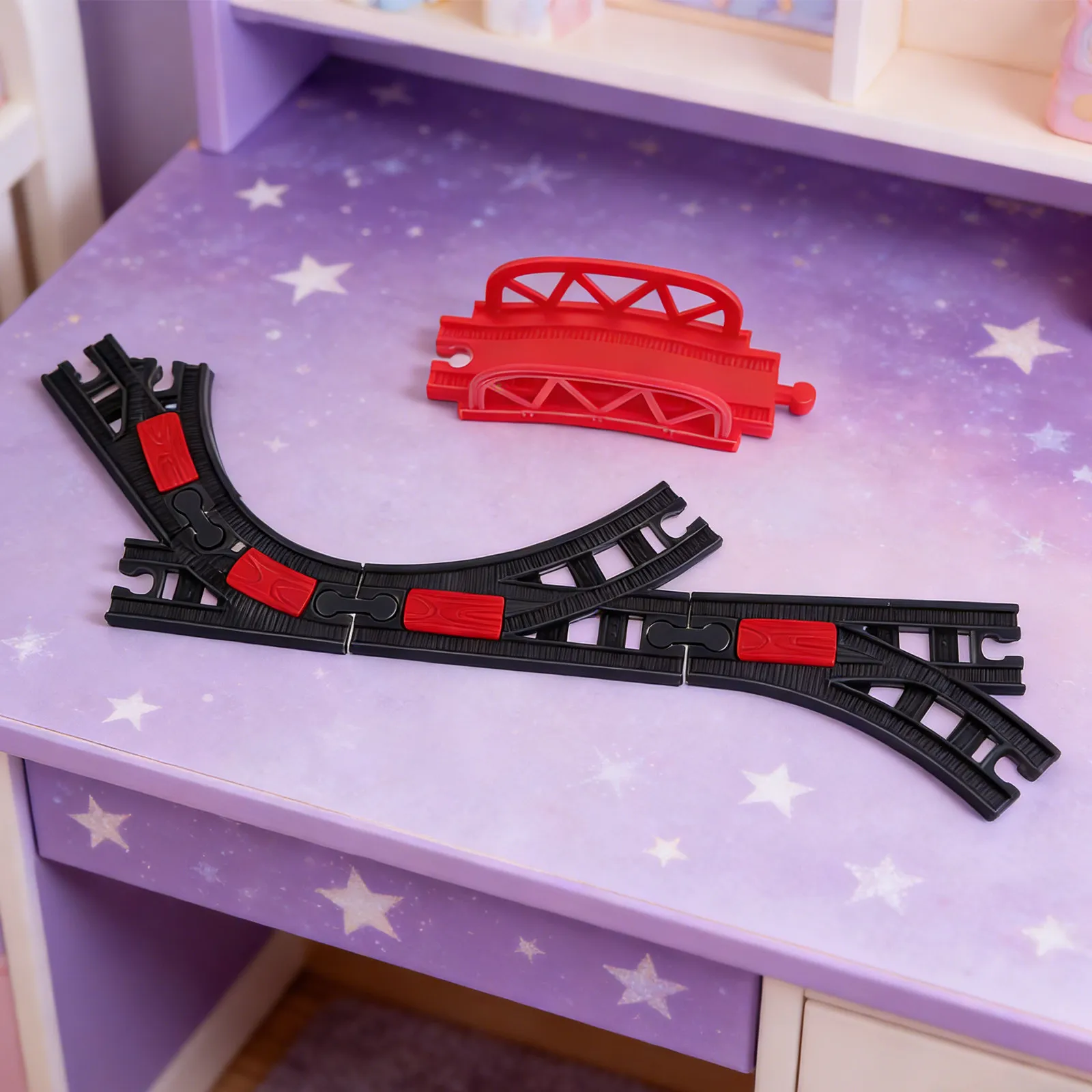 

Набор пластиковых соединителей для железнодорожных путей, адаптеры, аксессуары, совместимые запасные части, простая сборка, для детских железнодорожных наборов