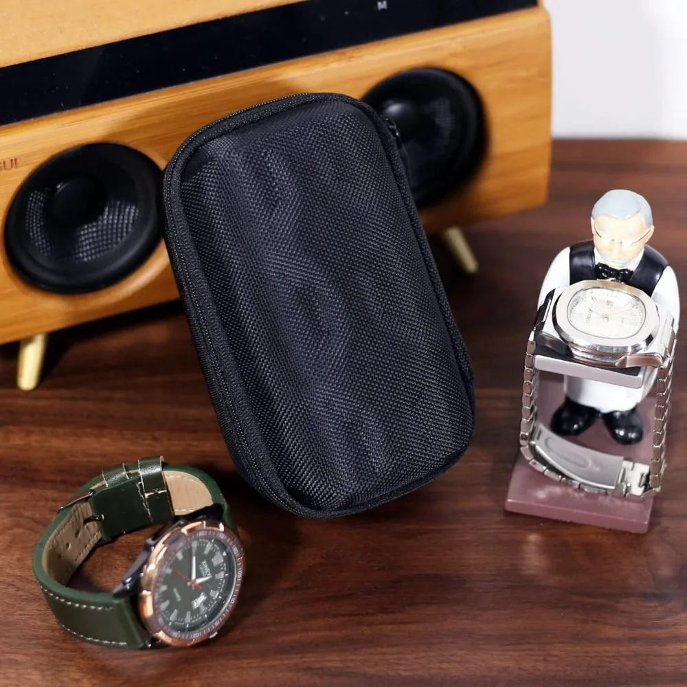 Portable Single Watch Travel Case for Men and Women, Storage Box Organizer for Wristwatches and Smart Watches, 2 Slot view 6