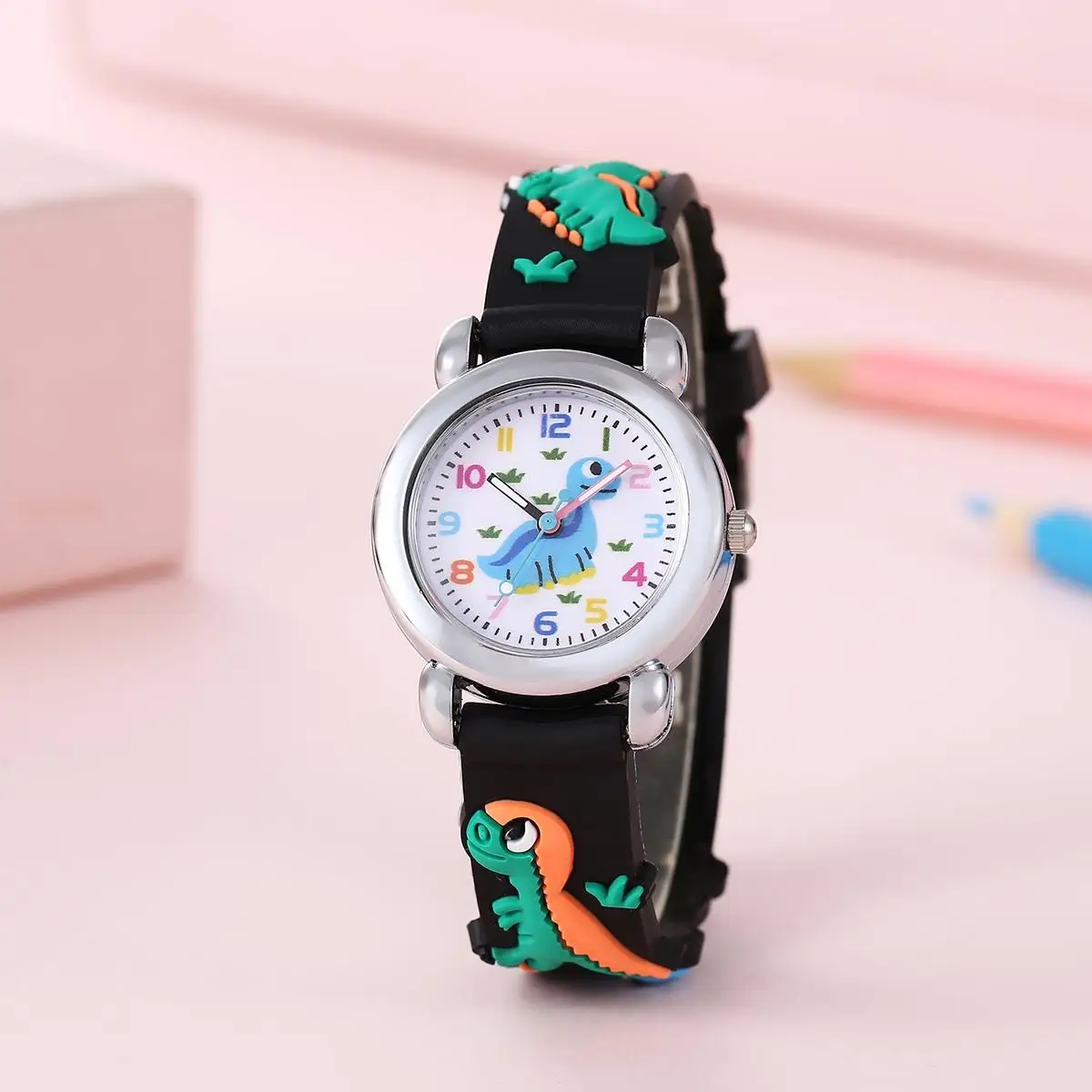 Cute cartoon dinosaur student quartz electronic watch