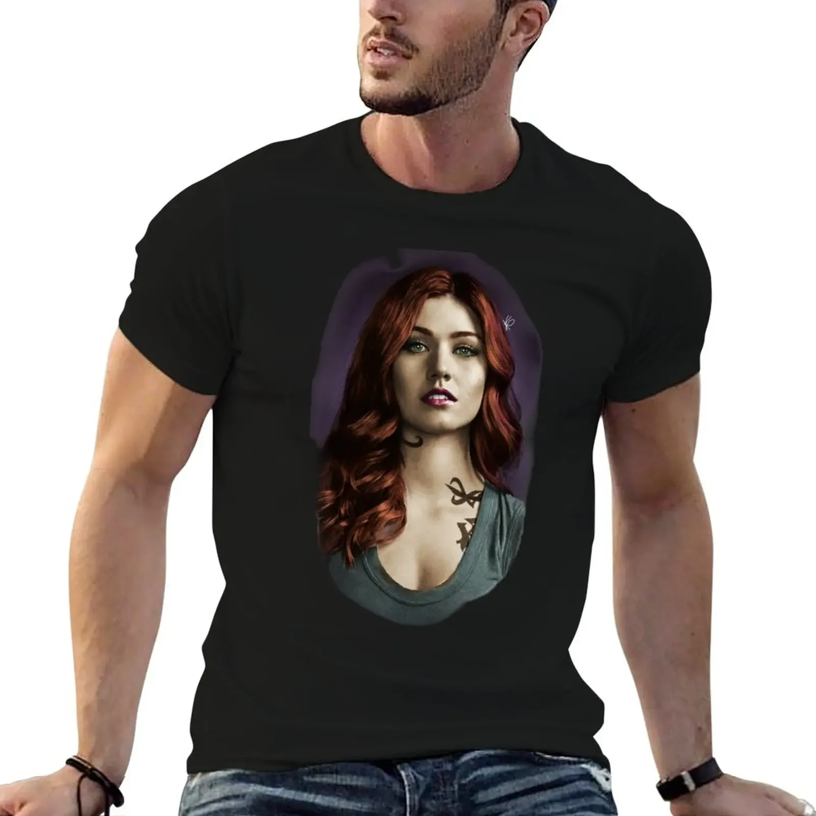 

Shadowhunters - Clary Fraychild - recoloring T-Shirt graphic shirts designer shirts black t-shirts for men