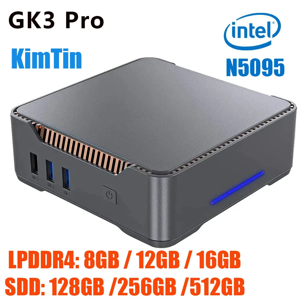 GK3 Pro Intel Celeron N5095คอมพิวเตอร์ขนาดเล็ก8GB LPDDR4 128GB SSD Windows 11 Pro ติดตั้ง4K สนับสนุน HDD destktop VS U59 Pro Mini S