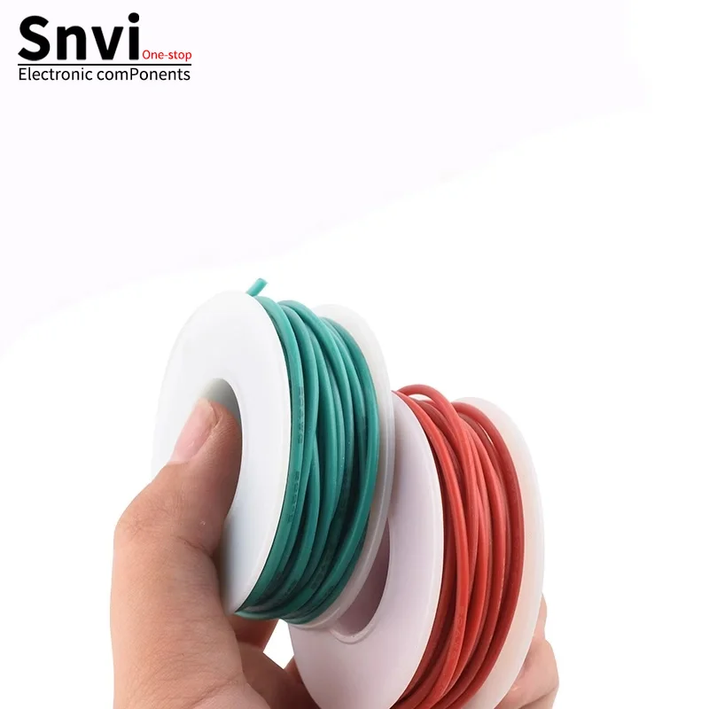 سلك / أسلاك توصيل / أسلاك توصيل مقاومة لدرجات الحرارة العالية - سلك سيليكون فائق النعومة، 18/20/22/24/26/28/30 AWG، كوبيه معلب خالي من الأكسجين #2