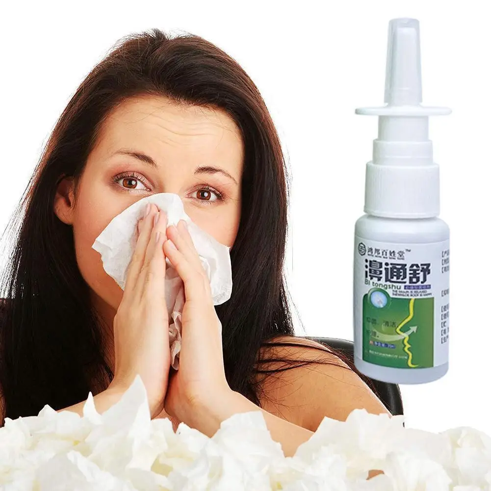 20ml Nose Spray Rhinitis Treatment Relieve Nasal Congestion Runny Nose Sneezing Natural Medical Herb Nasal Health Care