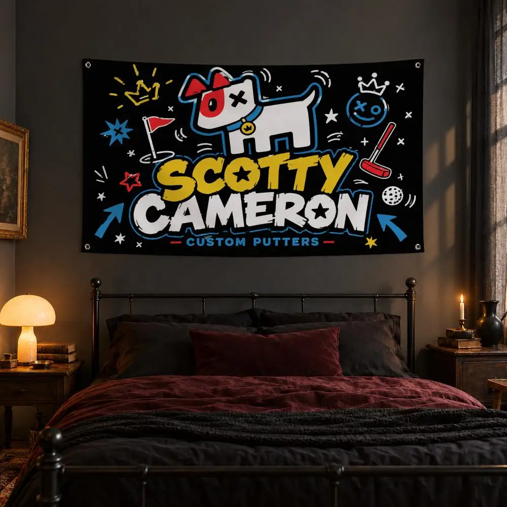 Brand Scotty Cameron Flags Fabric Pennant Banner, Apt Wall Decor, Living Corner, Bedroom, Studio, E-sports Room