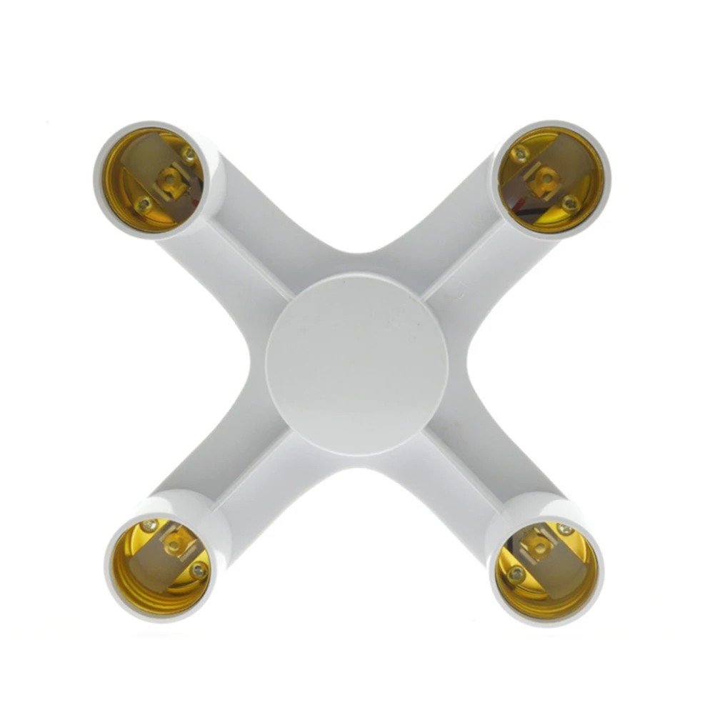 E27 Base Socket Converter Electrical Socket Flexible Light Adapter Flame-Retardant PBT 4-Way Socket Splitter 3A Current Rating