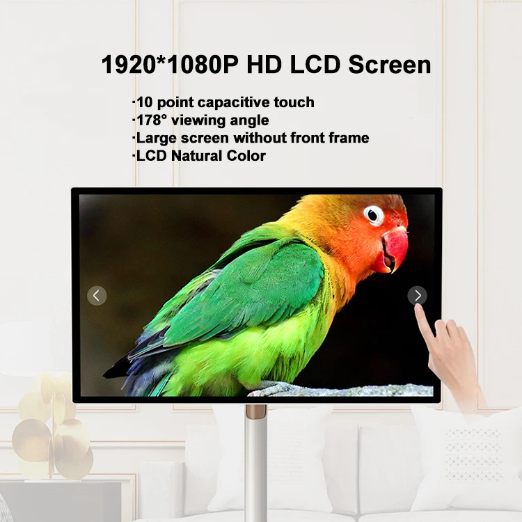 21,5 24 27 32 Zoll HD Android Interaktives Touch-LCD-Display mit 5H oder 9H Akkuständer Wireless Smart Portable TV