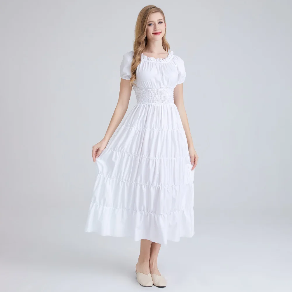 Costume de Cosplay de Scène de Renaissance Médiévale pour Femme, Robe Longue Rétro d'Halloween