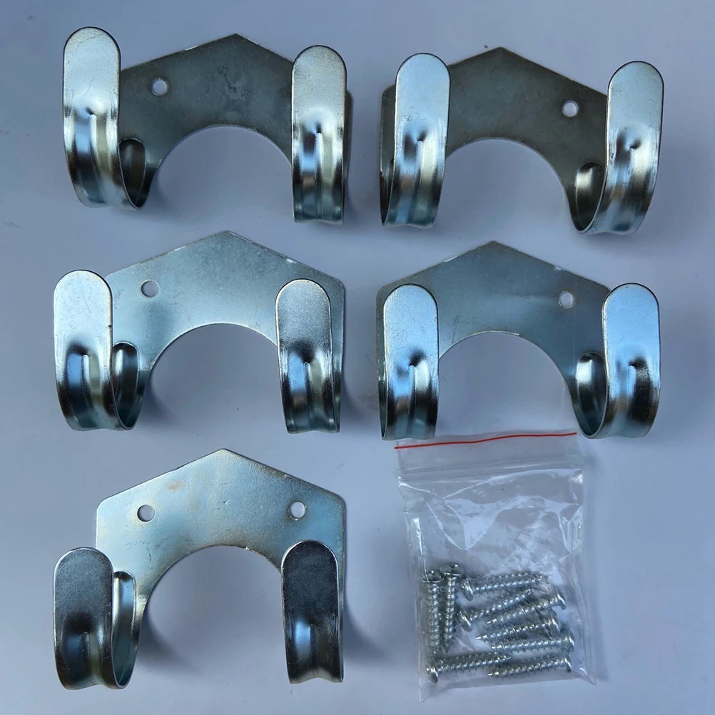 

10 pcs Garden Tool Hooks Iron Rack Double Hanging Hose Organizer Water Pipe Bracket Wall Wood Plastic Durable Rust Resistant