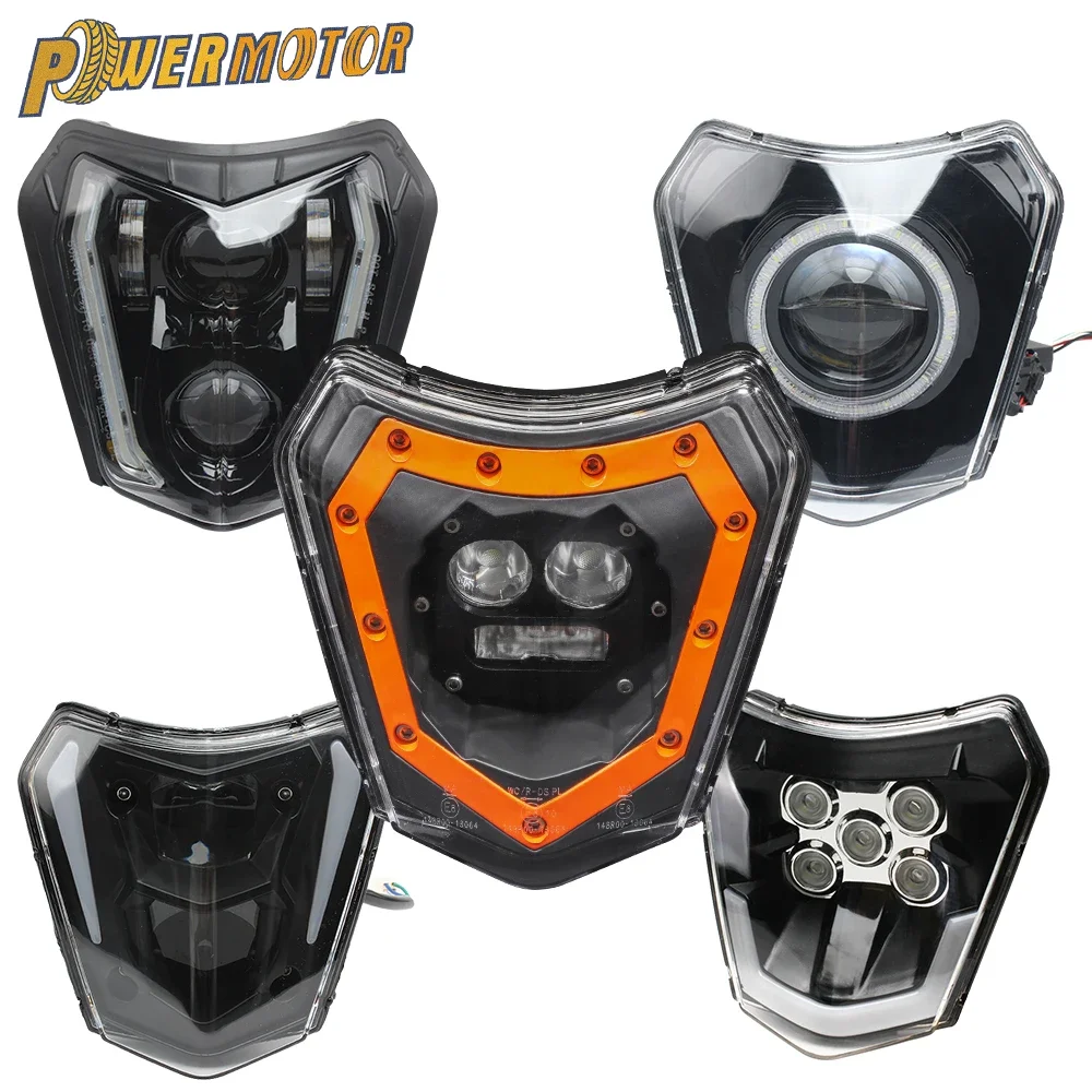 KTM 헤드 라이트 플레이트 LED EXC SX XCW 250 300 450 램프 심지 모토 크로스 Supermoto 오토바이 액세서리 먼지 자전거