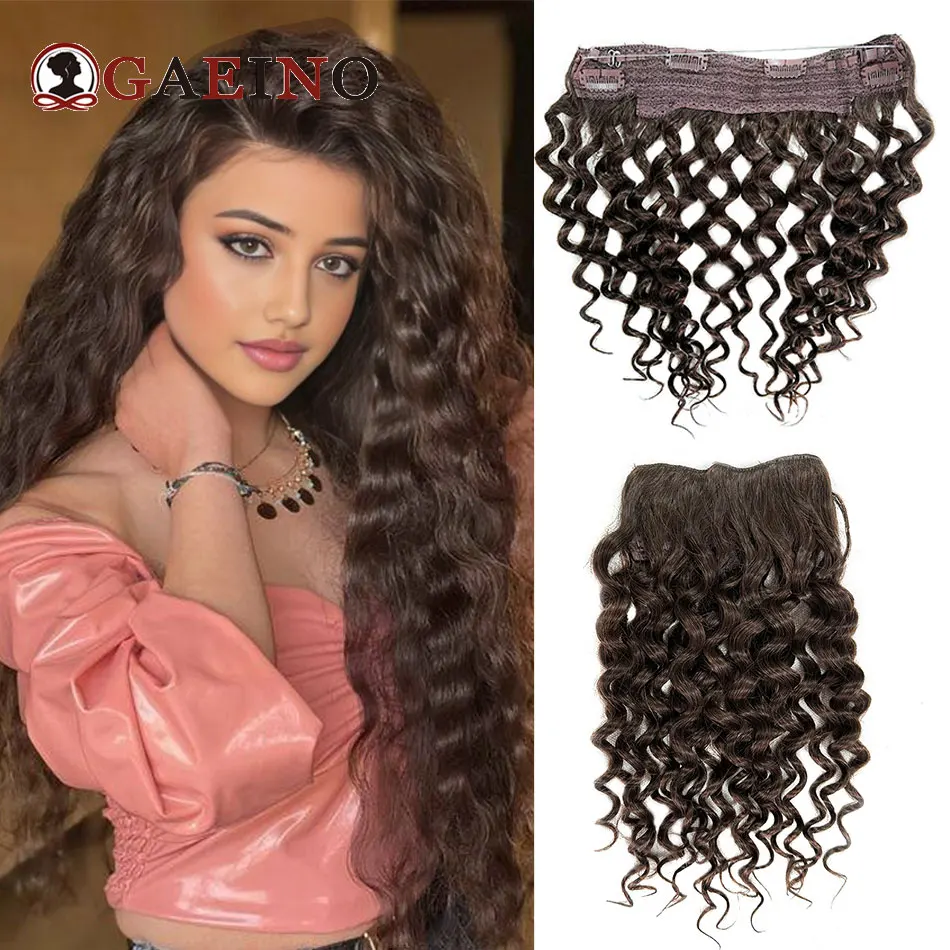 halo-hair-extensions-human-hair-water-wave-clip-in-hair-one-piece-with-invisible-fish-line-hair-extension-for-women-14-28inch