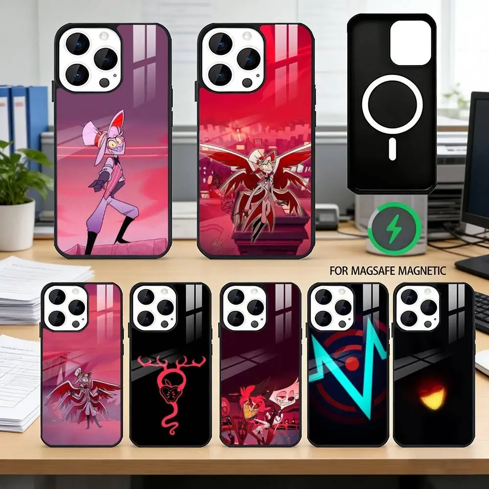

PC-Hazbin H-Hotel Alastor Phone Case For iPhone17,16,15,14,13,12,11 Plus,Pro Magnetic For Magsafe Wireless Charging