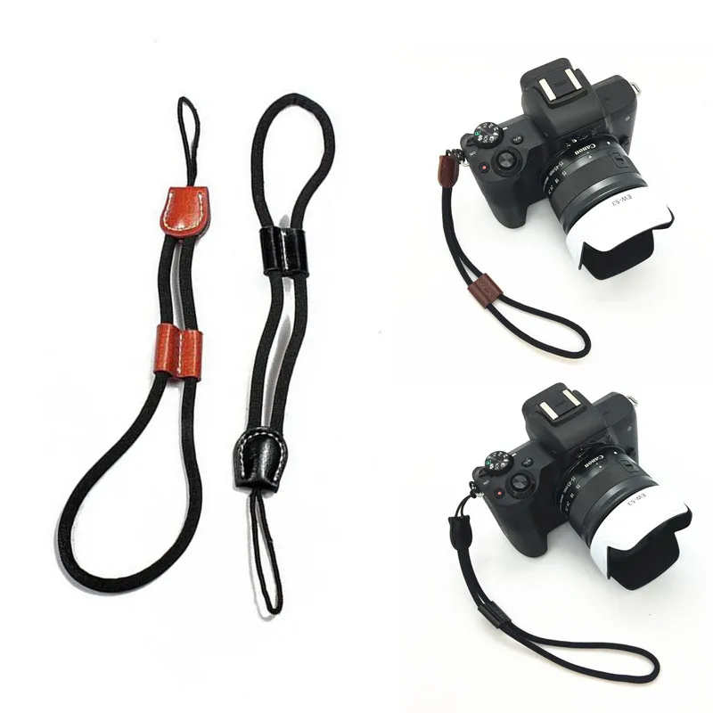 2pcs Black/Brown camera wrist strap Leather Wristband Protection rope For Canon/Nikon/Sony/Olympus camera and micro-single