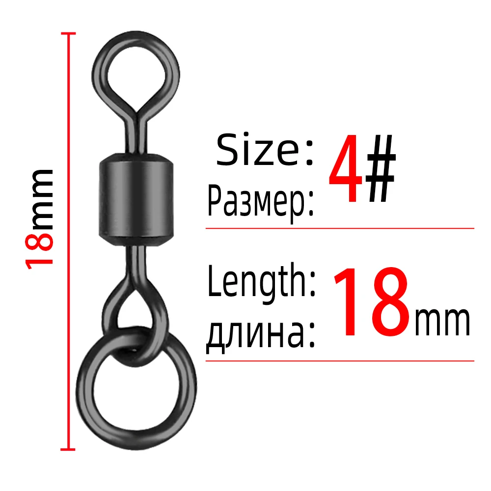 DNDYUJU 50-100 stücke Matte Schwarz Angeln Karpfen Wirbel Angeln Chod Haar Ronnie Rig Zubehör Angeln Für Karpfen angelgerät