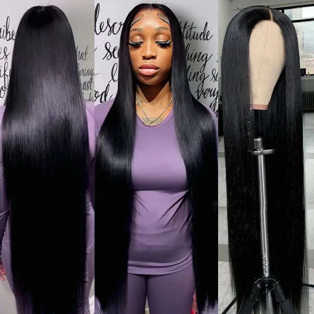 Melodie 13X6 HD Lace Frontal Wigs Human Hair  28 inch 13x4 Straight 150 Density Pre Plucked Indian Hair For Women