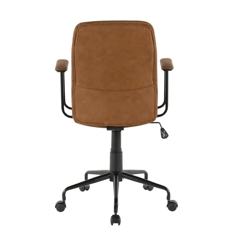 Brown Faux Leather Contemporary Office Chair
