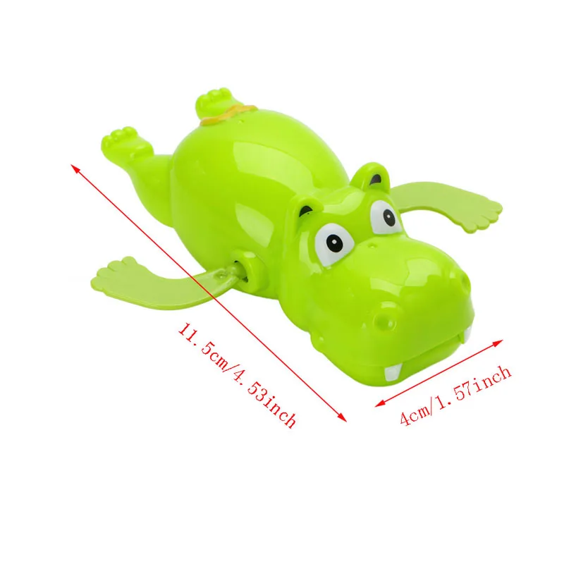 1pc Children Baby Bathing Float Hippo Animal Clockwork Dabbling Toy Funny