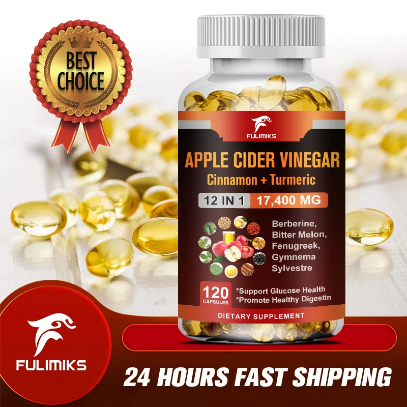 

Apple Cider Vinegar Capsules, Healthy Weight Loss, Cleanse, Support Digestion & Absorption, Vitamin Supplement