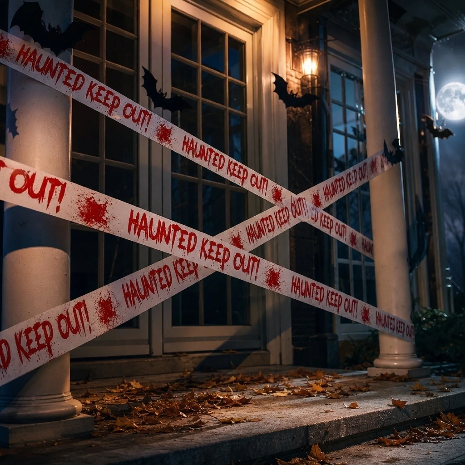 Halloween Decoration Tape Warning Tape Signs Window Wall Danger Decoration Props Holiday Party Horror DIY Scene Layout Props