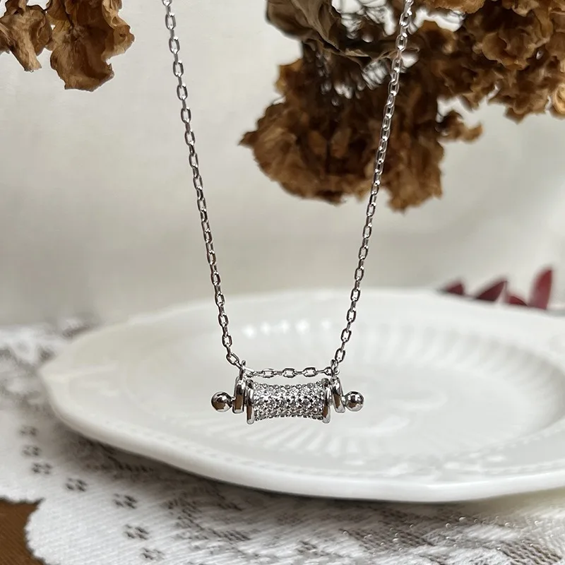 New in Commuter Casual Style Cylinder Zircon necklace for women Fashion Light Luxury choker Necklaces Party Wedding Jewelry