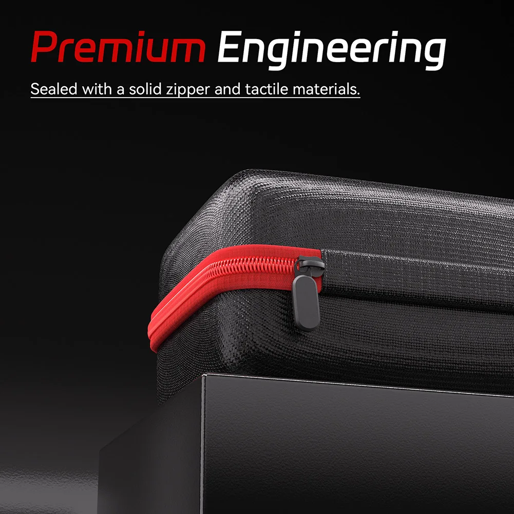 Waterproof EVA Bag for Storing and Carrying OBD2 Scanners and Car Battery Testers with Smooth Red Zipper and Lightweight Frame