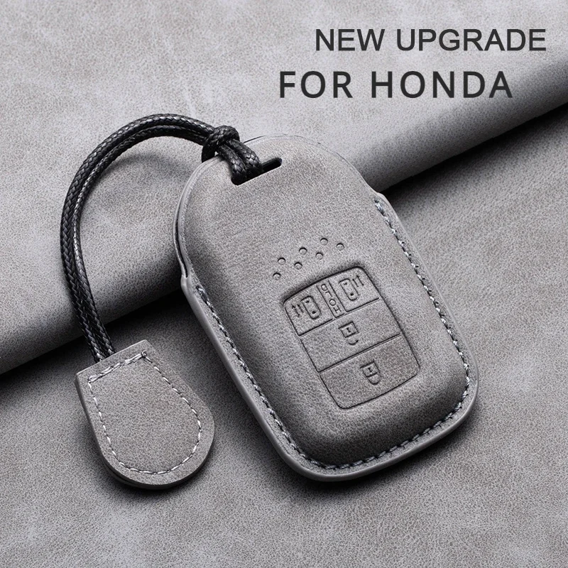 

Car Remote Key Case Cover for Honda Civic Accord Vezel Fit CRV HRV Crz Hrv Polit Jazz Jade Leather Keychain Holder Shell