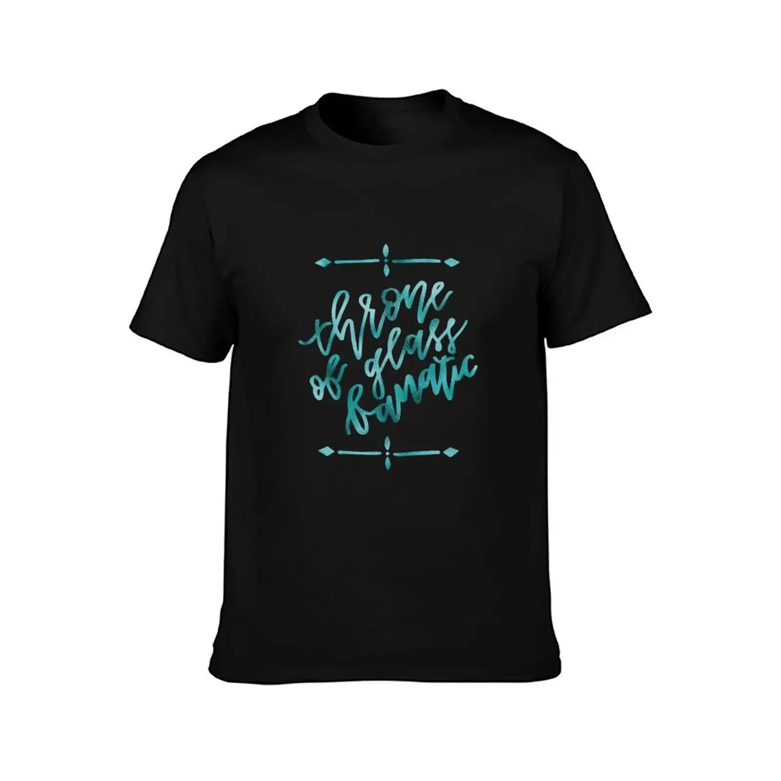 Throne of Glass Fanatic - cyan foil T-Shirt vintage summer tops mens t shirts pack