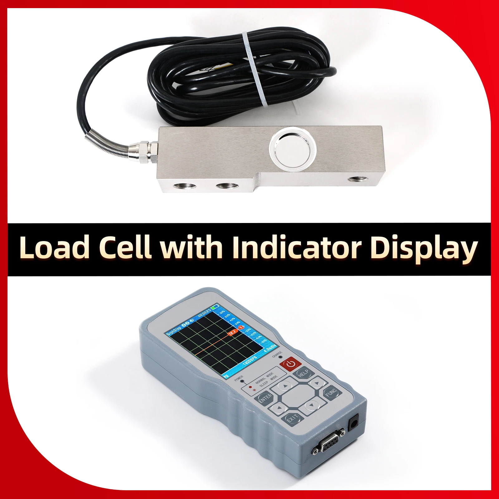 

130mm Cantilever Beam Load Cell Sensor+Digital Force Gauge,High-Precision Industrial Force Measurement Load Cell,Alarm Modes