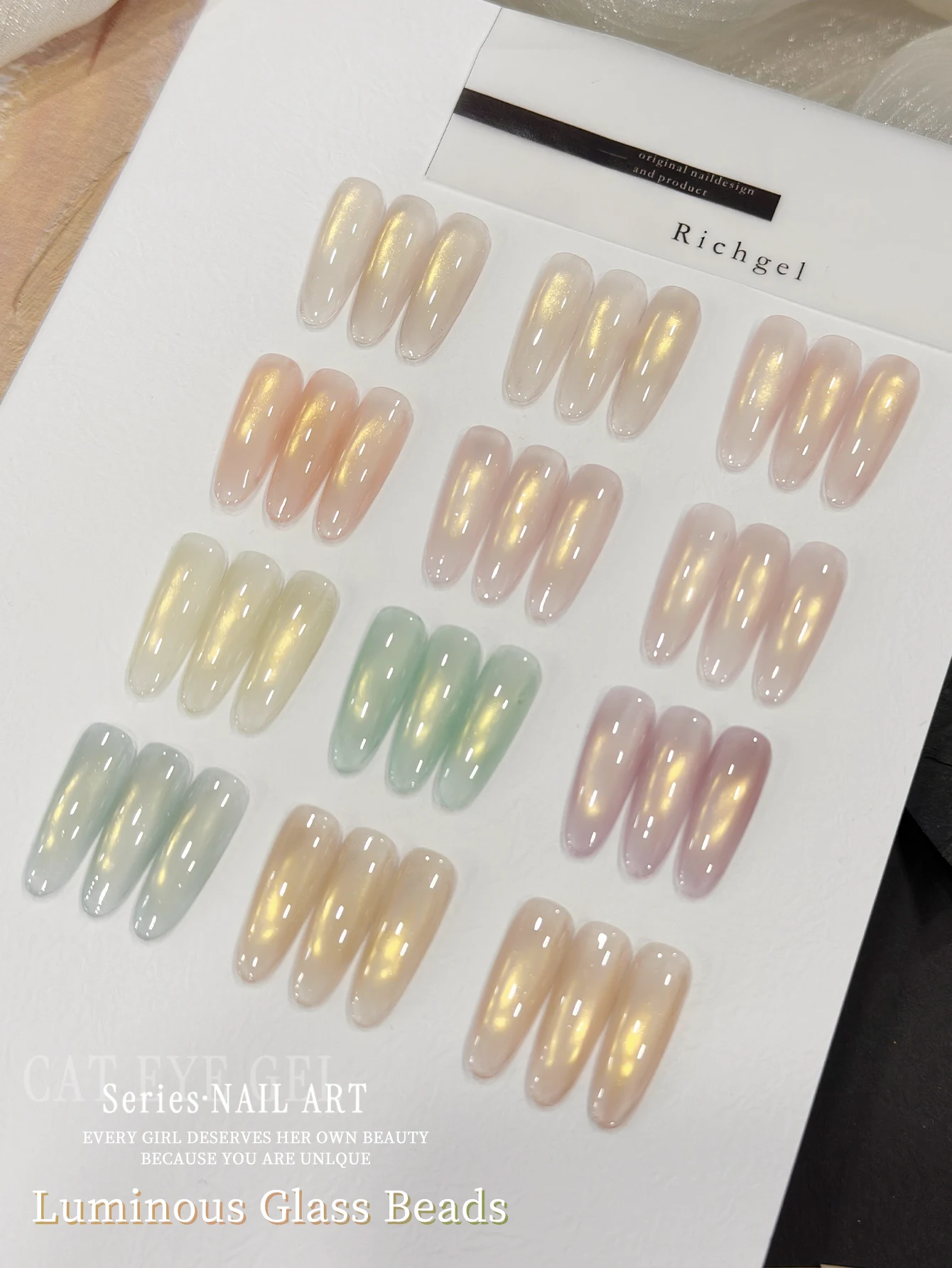 1/12Pcs 15ml Cat Magnetic Gel Nail Polish Set- CAT EYES, High Transparency & Quick-Dry, Easy Soak-Off Formul, Sparkling Shine