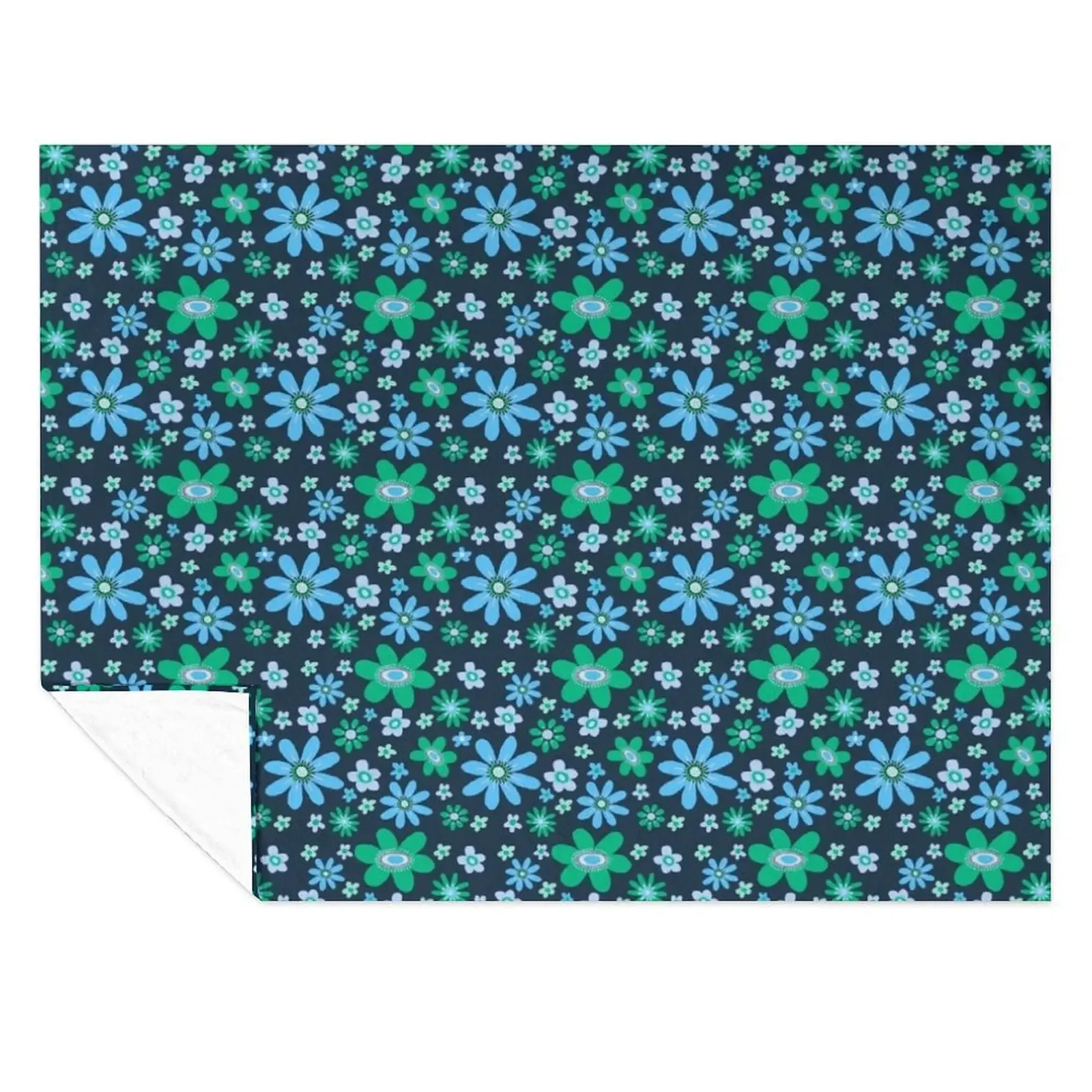 

Blue and green flowers Throw Blanket Tourist Sofa Quilt Travel christmas decoration Blankets