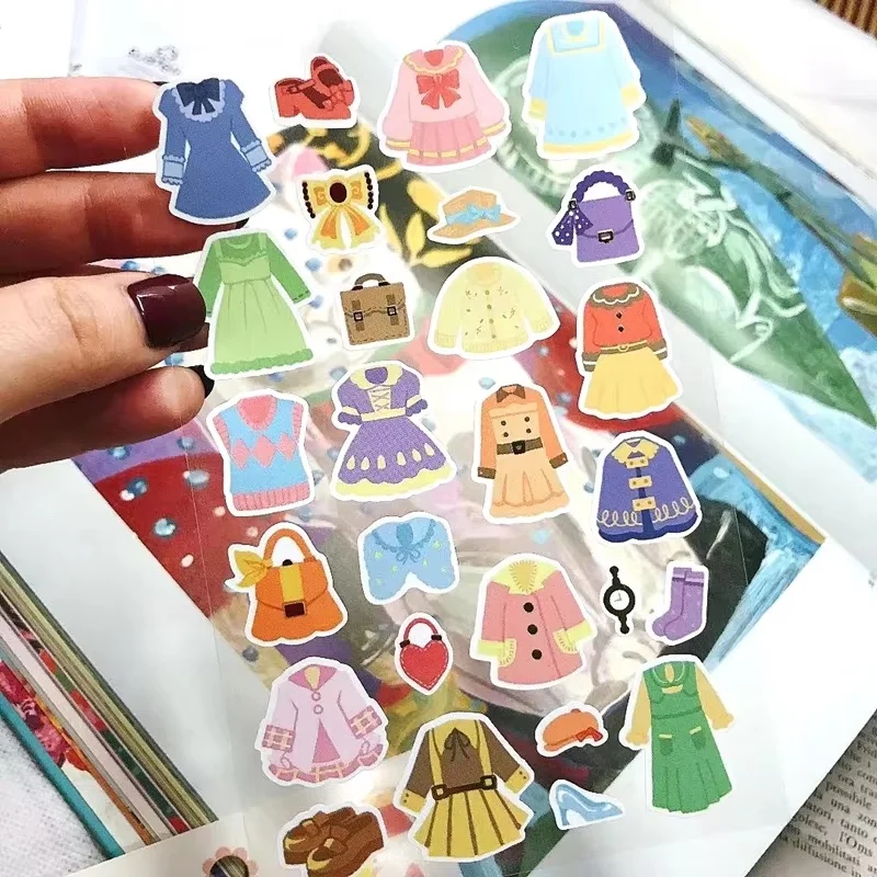Korea National Costume Die Cut Sticker Cute Skirt Clothes Scrapbooking Material Diary Cards Home Decoration Junk Journal Craft