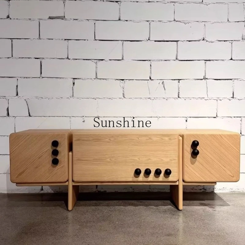 

Medieval solid wood special-shaped TV cabinet home art design recommended storage wall simple