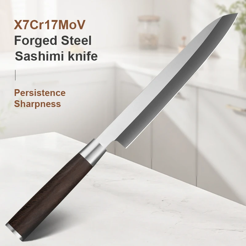Japanese 8 inch Sashimi Knife Single-edged Blade Sharp Slicing Sushi Cleaver Fish Japanese Kitchen Knives Ming Wood Handle