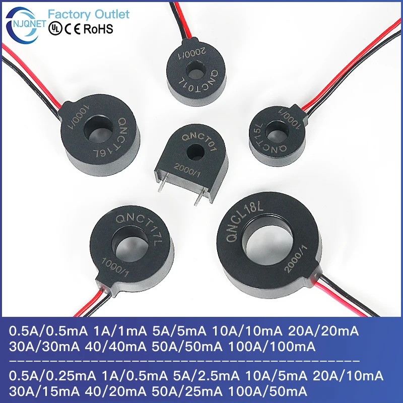 

Micro Current Transformer pcb 1000 1 5A 5mA 10A 10mA 20A 20mA 50A 50mA 2000 1 5A 2.5mA 10A 5mA 50A 25mA ct current sensor ring