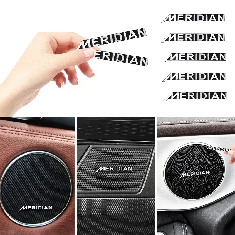 

5pcs/10pcs high-quality Metal MERIDIAN logo car Hi-Fi Speaker audio Speaker Badge stereo Emblem sticker Auto styling accessories