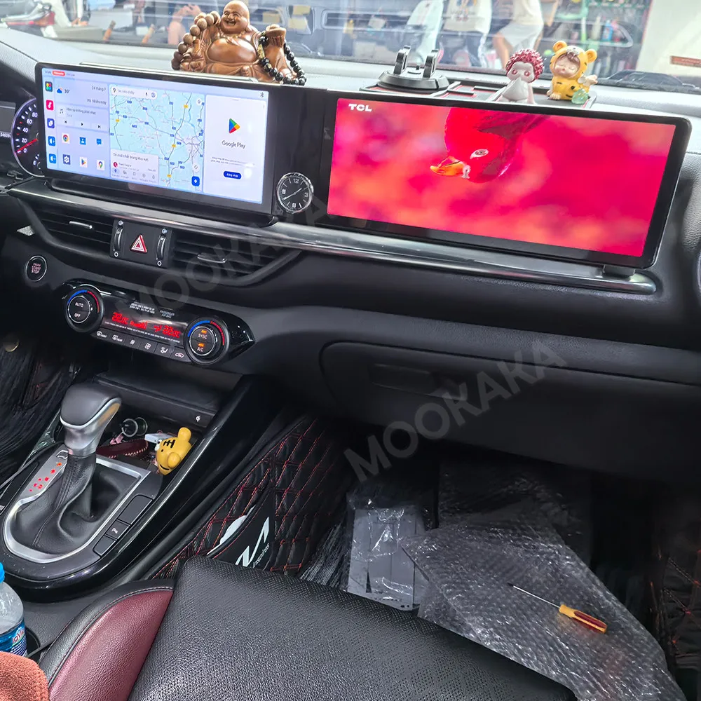 

24,6-дюймовая автомагнитола с Carplay и Android Auto для Kia K3 2019-2025, двухэкранная, с GPS-навигацией, мультимедийный плеер, головное устройство