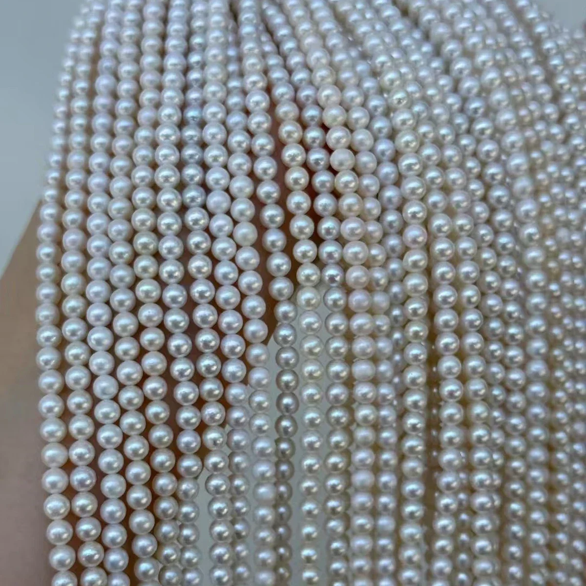 4-4.5mm Factory Wholesale Natural Freshwater Pearl Round Exquisite Loose Bead Jewelry Making DIY Necklace Bracelet Women Gift