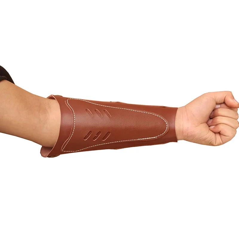 1PC Cowhide Archery Arm Guard Protective Gear  Leather Archery Arm Guard Archery Hunting Accessory