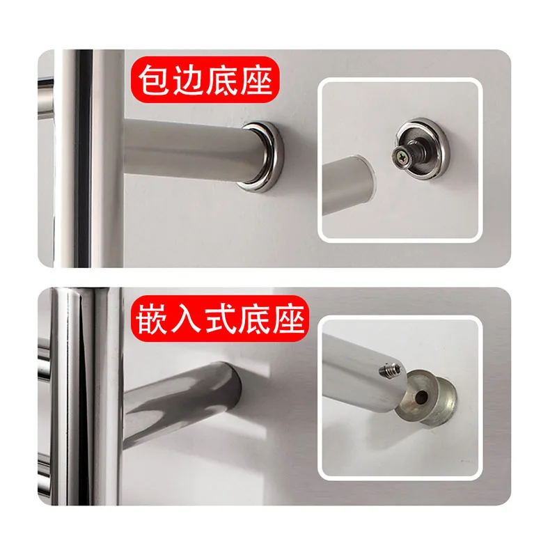 9006ห้องน้ำ304สแตนเลสสตีลอุ่นผ้าขนหนูอุ่นเกรดกันน้ำ Ip56ไฟฟ้าความร้อนราวแขวนผ้าขนหนู Rack 162W 110V/220V
