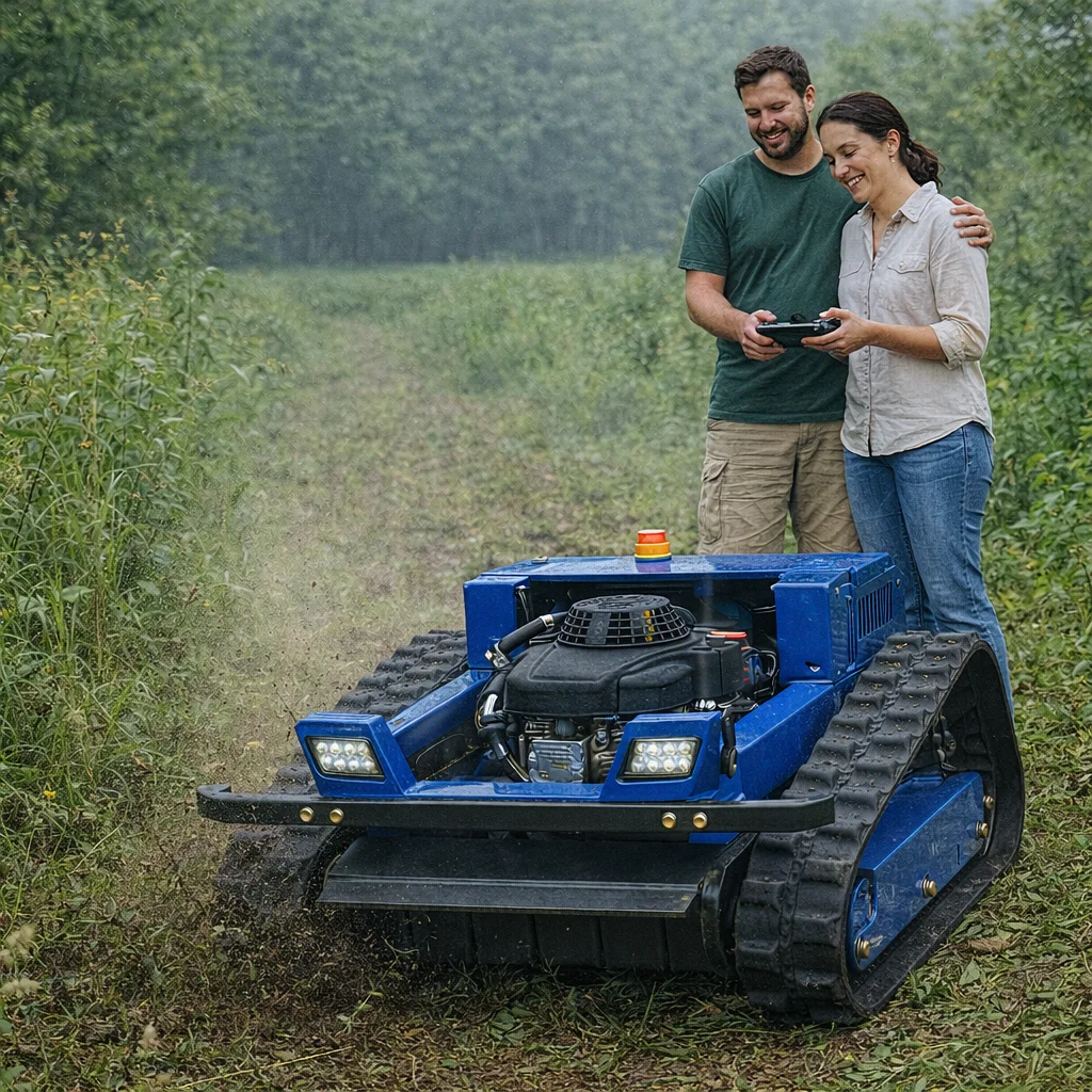 

Customized CE/EPA Certified Industrial All-terrain RC Lawn Mower 4-Stroke Large-horsepower Anti-slip Garden Crawling Robot