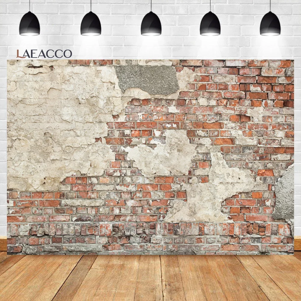 Laeacco Grunge Broken Red Brick Wall Room Decoration Portrait Backdrop Photographic Photo Background For Photo Studio