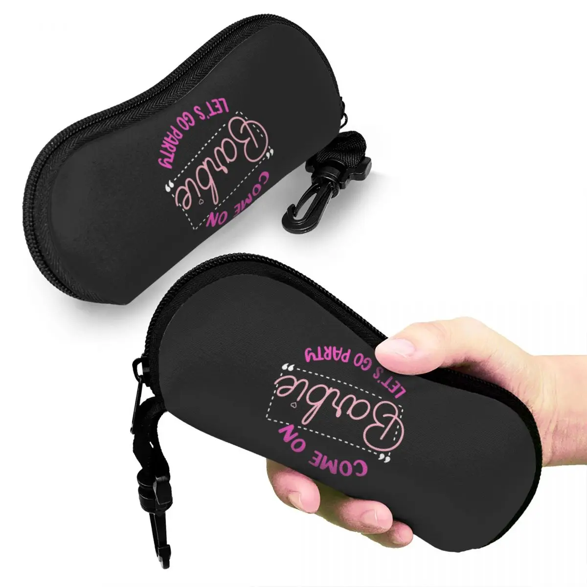 Pink Barbi Glasses Case Anti-Fall Let's Go Party Sunglasses Storage Box Office Eyeglasses Box