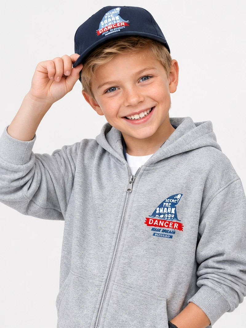 Kinder-Reißverschluss-Hoodie mit Hai-Motiv, lustige Baumwolljacke für Jungen, Frühling und Herbst, bedruckte Jacke, neue Mäntel – Detail 4