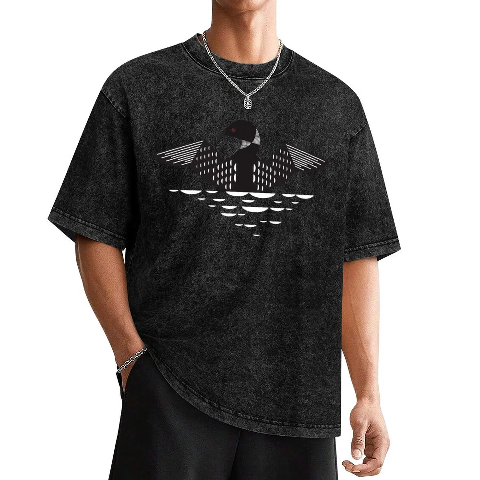 

Geometric loon illustration T-Shirt custom t-shirts sublime topping Blouse mens t shirts pack