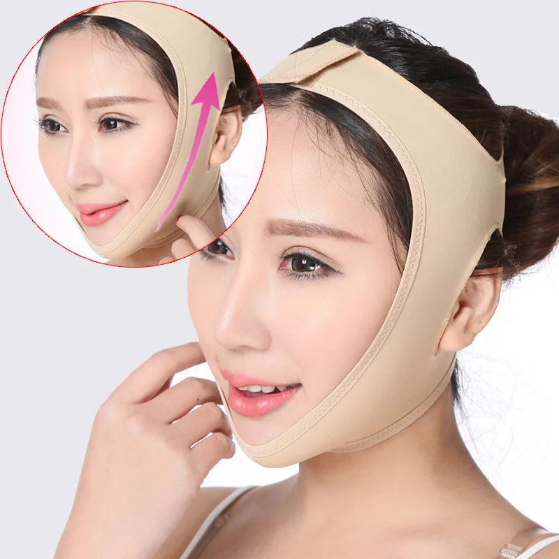 ที่ละเอียดอ่อน Facial Thin Face Mask ผ้าพันแผลกระชับสัดส่วน Skin Care เข็มขัดรูปร่างและยกลด Double Chin Face Mask Face Thining Band