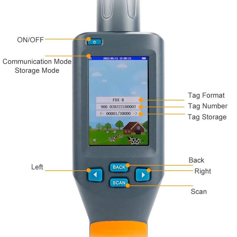 Imagem -03 - Animal Ear Tag Tracking Scanner para Rastreamento Pecuária 134.2 z Fdx-b bt Usb