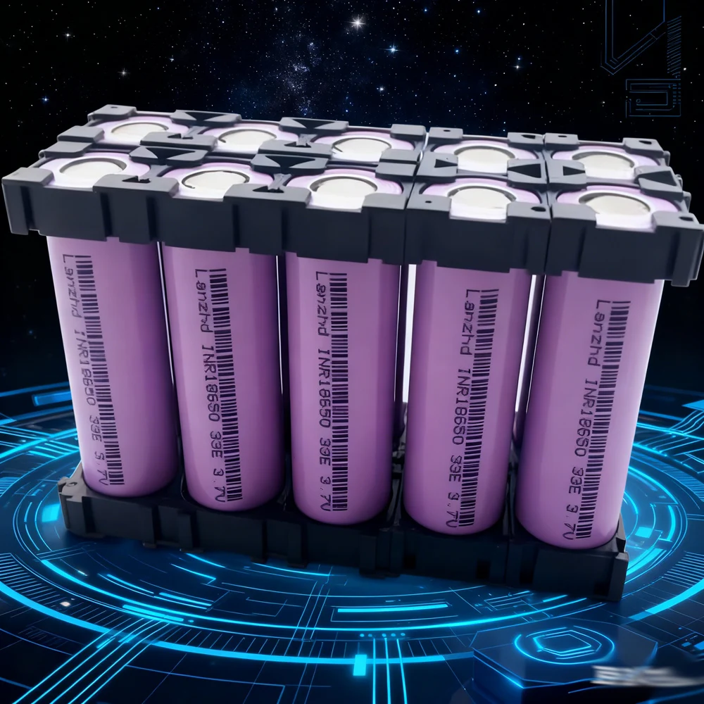 1-10PCS 18650 For Samsung Batteries 3.7V Li ion 3300mAh 18650 battery and fixed bracket 18650 Holder with Splicing Bracket