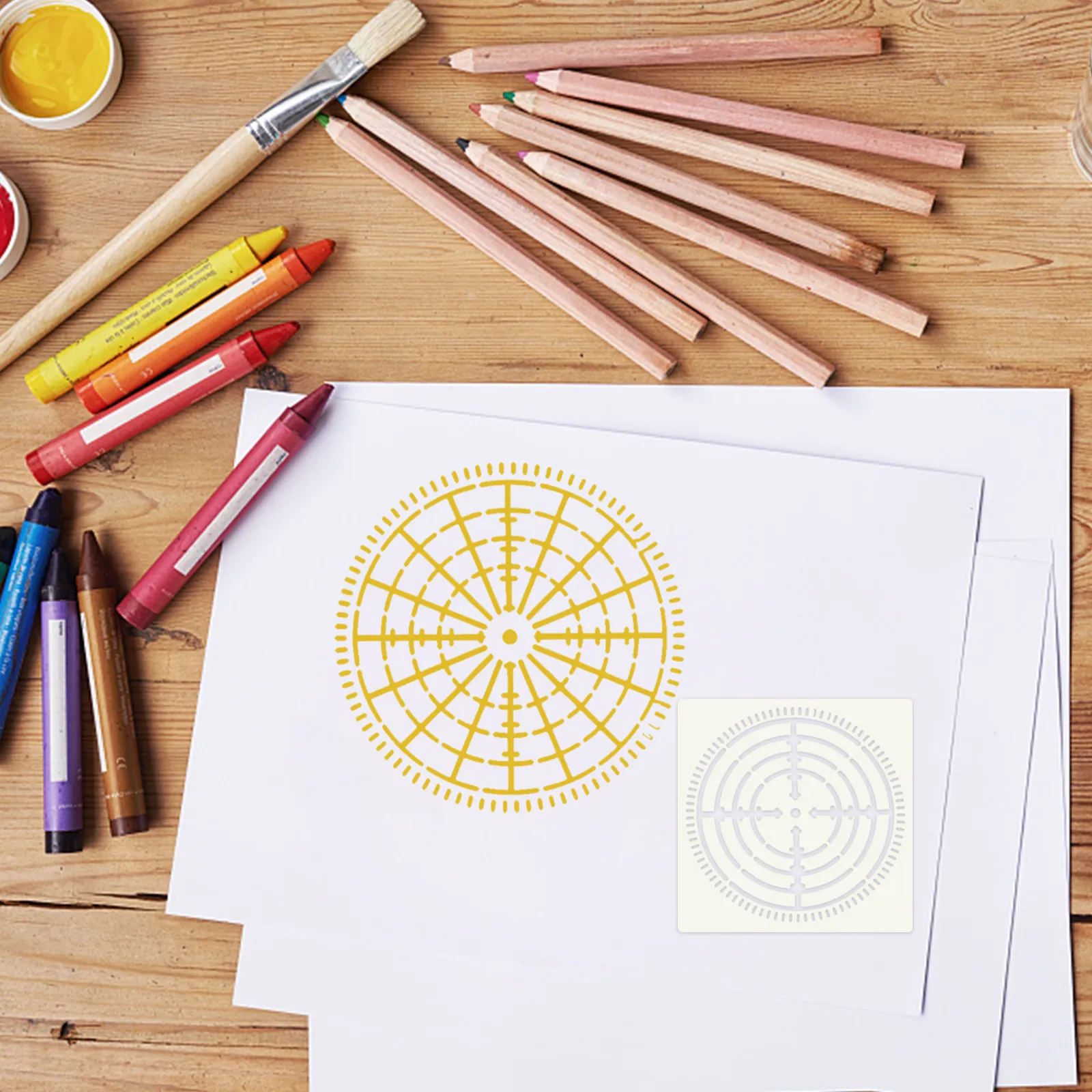 12Pcs Drawing Templates Mandala Dot Stencil Set Multipurpose Creative Painting Molds for Scrapbook Gift Making Planner