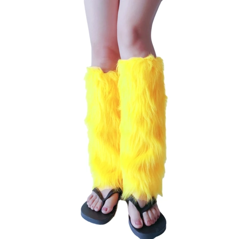 

Faux Furs Leg Warmer,Warm Soft Cozy Fuzzy Leg Warmer Boot Cuffs Cover for Women Party Costumes Boot Sleeves Boot Covers T8NB