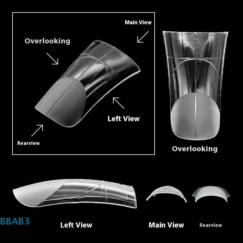【B】120Pcs/Box Duckbill Shape Nail Molds Dual Form Full Cover Quick Building Gel Mold Acrylic False Nail Tips Extension Top Forms