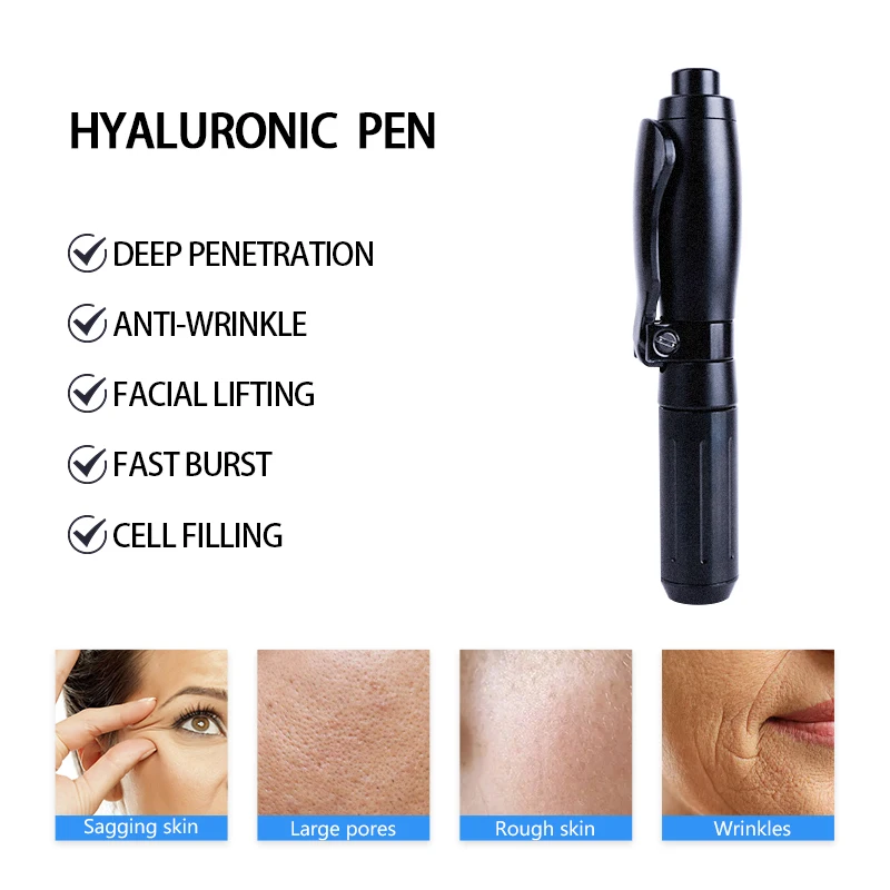2 IN 1 High Density Metal Hyaluron Pen High Pressure Needle-Free Atomizer Anti Wrinkle Lifting Lip Filler MesoInjection Atomizer